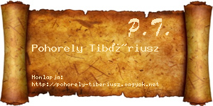 Pohorely Tibériusz névjegykártya